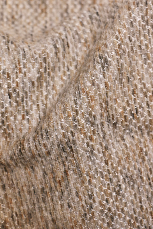 Dune Stone – Multi-Yarn Textured Beige Sheer Curtain Fabric