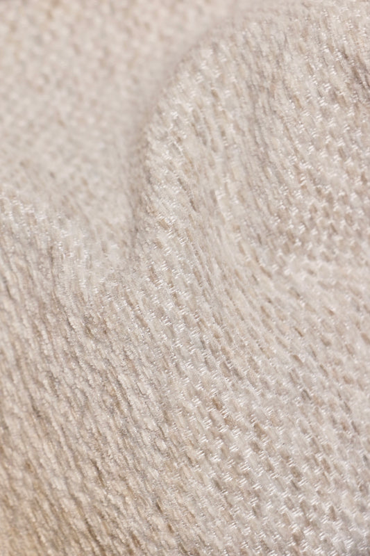 Ivory Cloud – Soft Textured Wool-Touch Sheer Curtain Fabric
