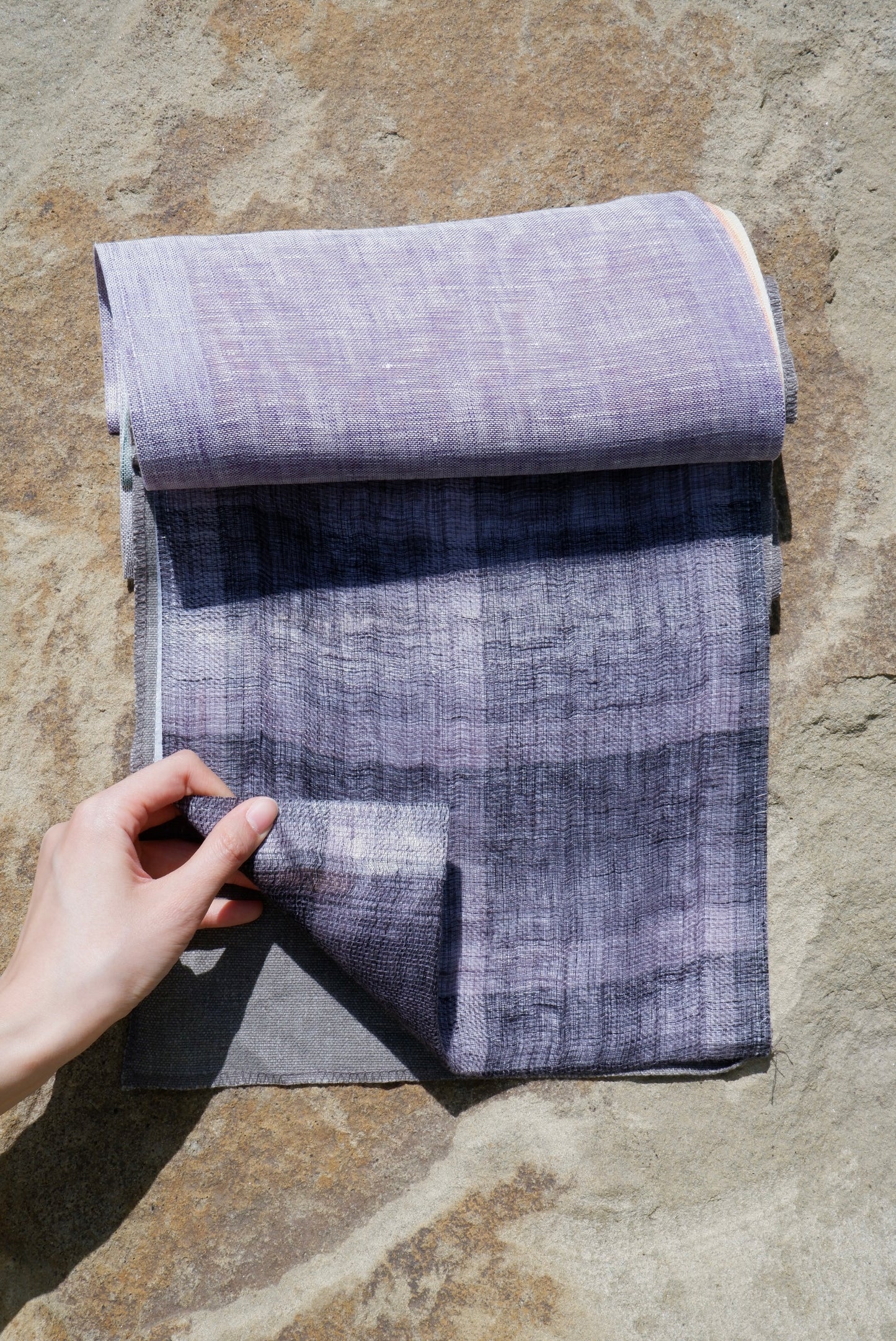 Shadow Plaid – Woven 100% Linen Curtain Fabric, 140cm Width