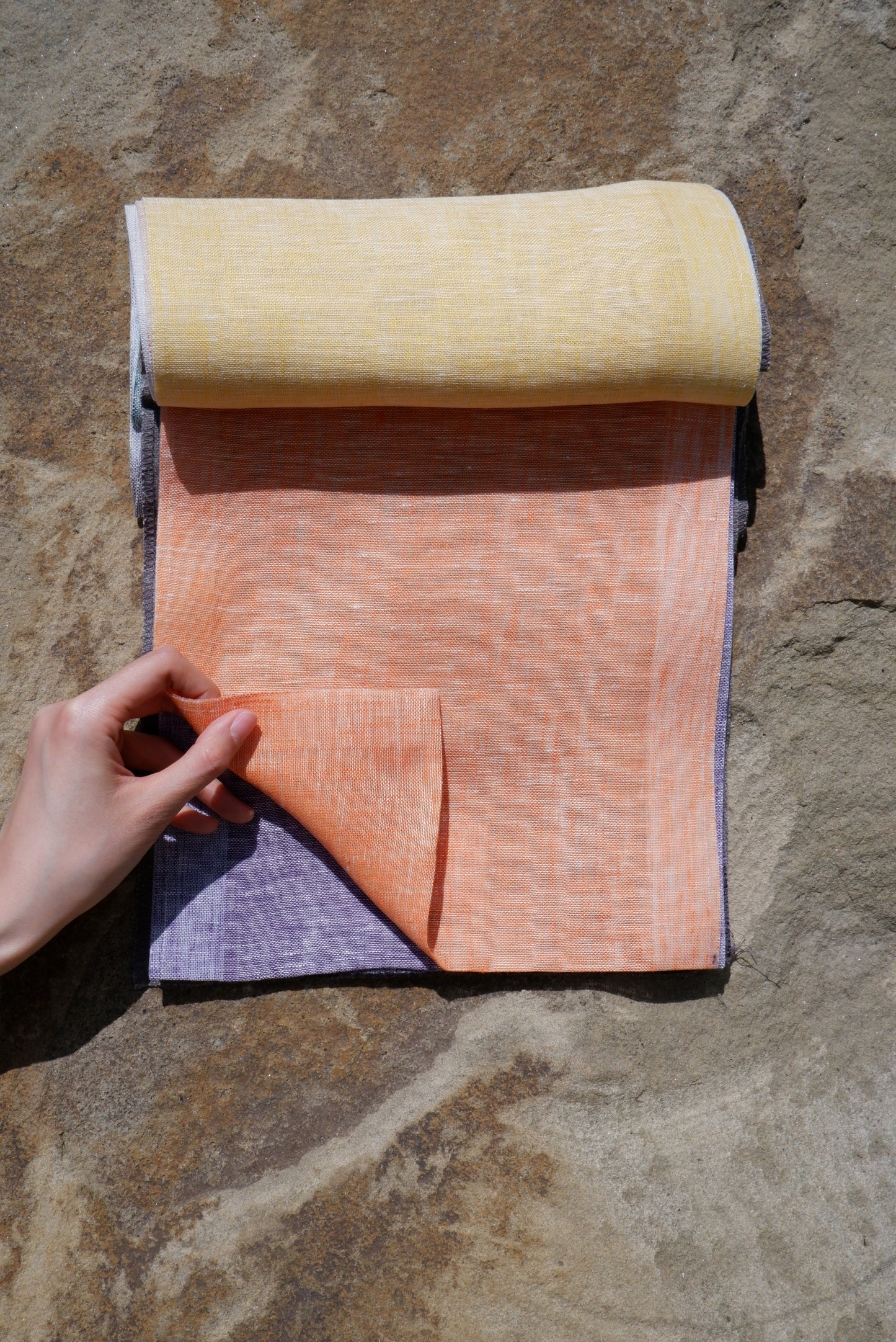Coral Orange – Woven 100% Linen Curtain Fabric, 280cm Width
