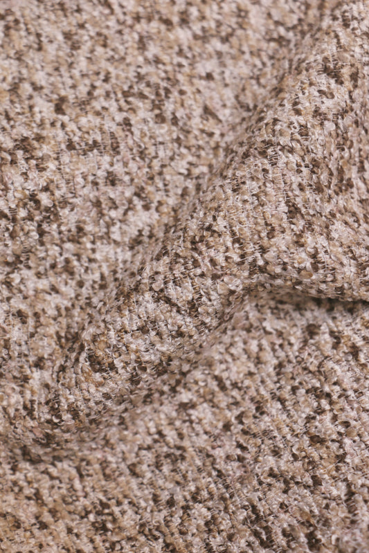 Taupe Mix – Mottled Wool-Blend Sheer Curtain Fabric