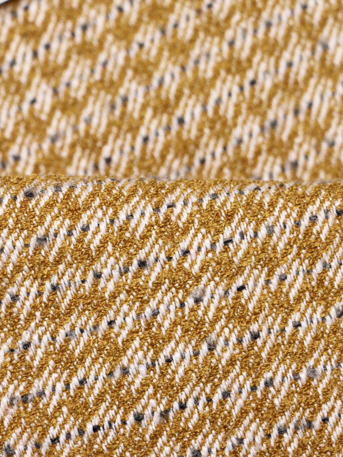 Tessura Houndstooth Ochre – Wool Linen Curtain Fabric
