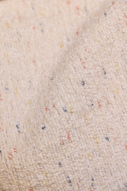 Ivory Speckle – Playful Dot Wool-Blend Sheer Curtain Fabric