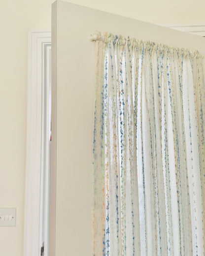 Dottrail Pure White – Textured Sheer Curtain with Soft Tufts