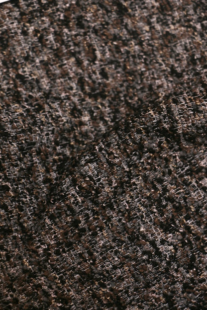 Mocha Wool – Deep Brown Wool-Look Sheer Curtain Fabric