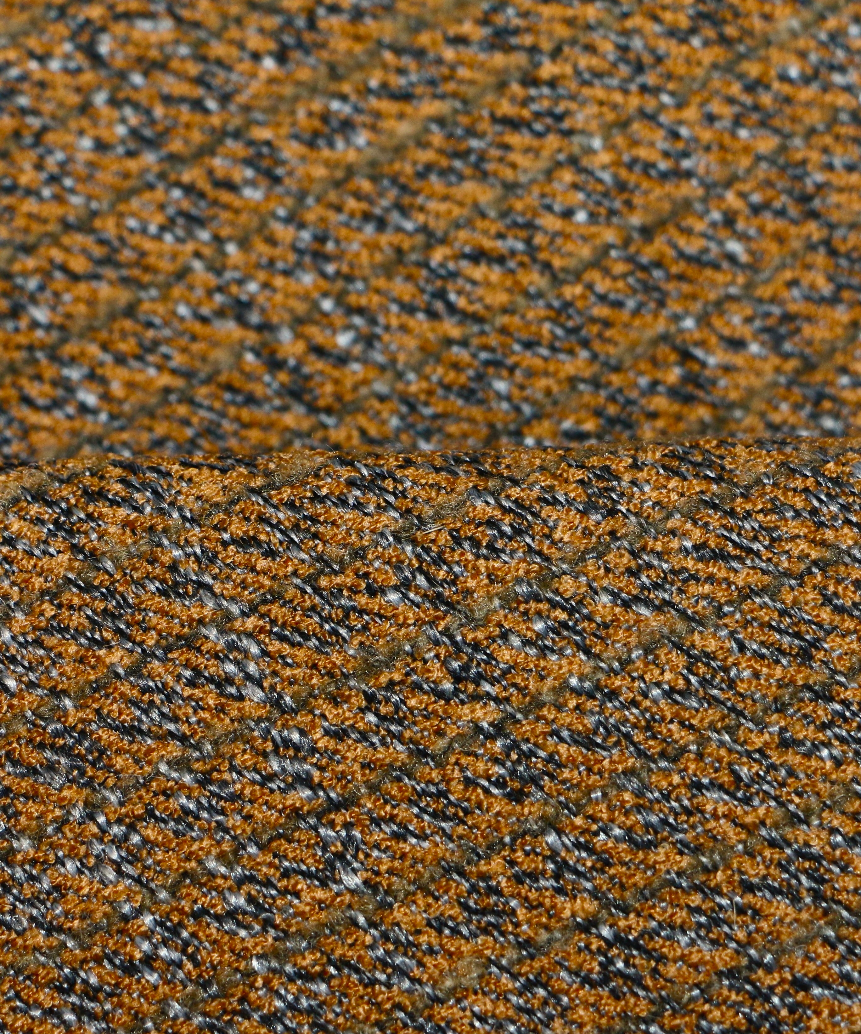 Tessura Houndstooth Ochre – Wool Linen Curtain Fabric