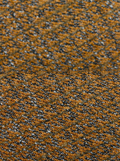 Tessura Houndstooth Ochre – Wool Linen Curtain Fabric