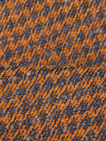 Tessura Houndstooth Ochre – Wool Linen Curtain Fabric