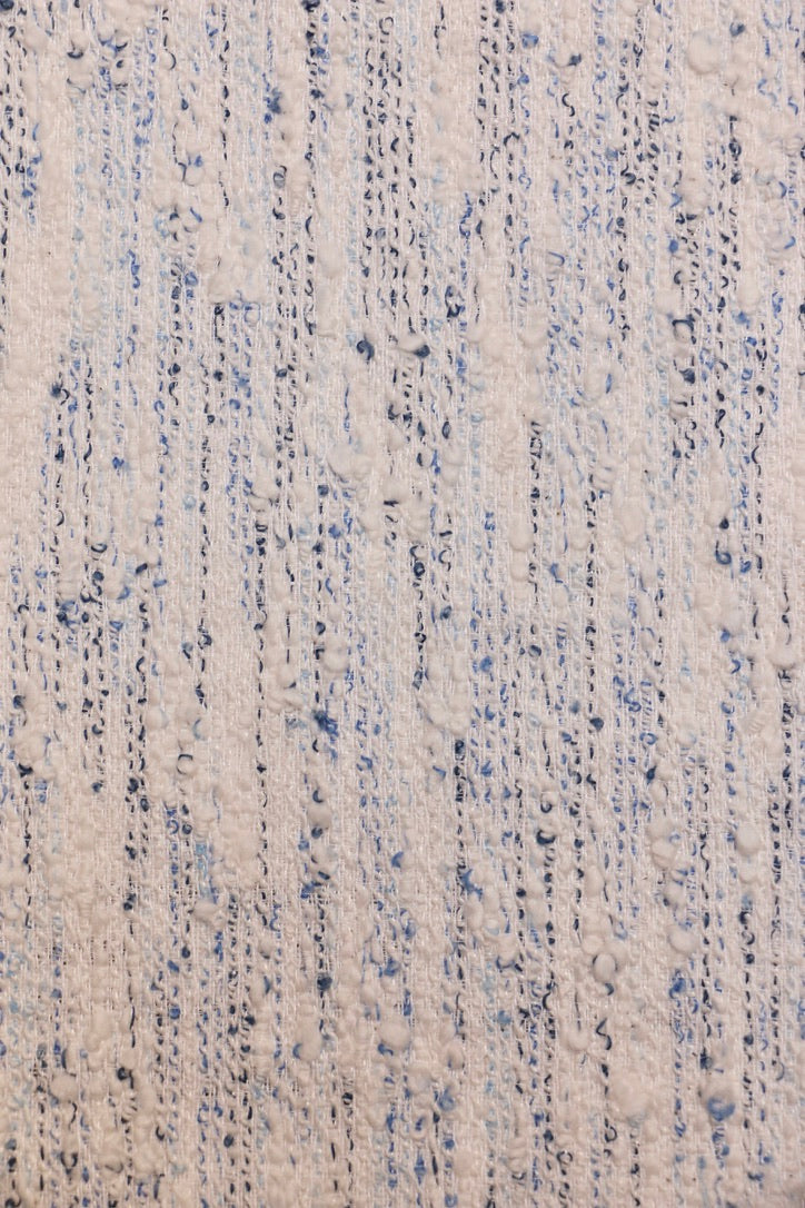 Mist Blue – Cool Tone Stripe Wool-Blend Sheer Curtain Fabric