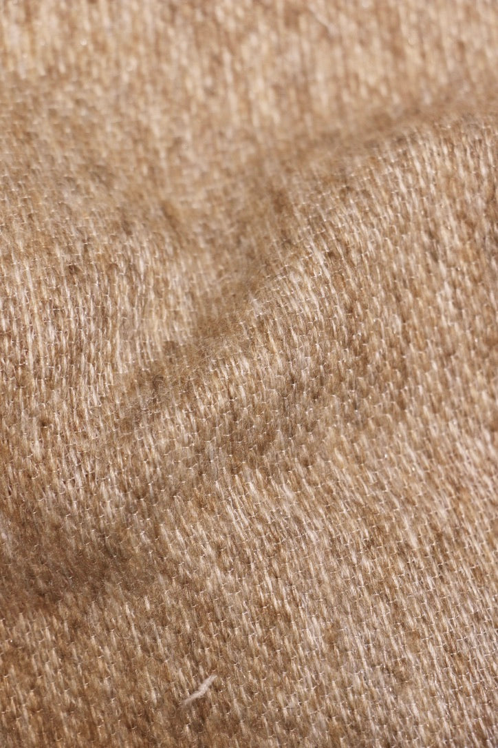 Fawn Wool – Rich Beige Wool-Touch Sheer Curtain Fabric