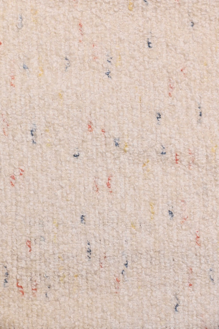 Ivory Speckle – Playful Dot Wool-Blend Sheer Curtain Fabric
