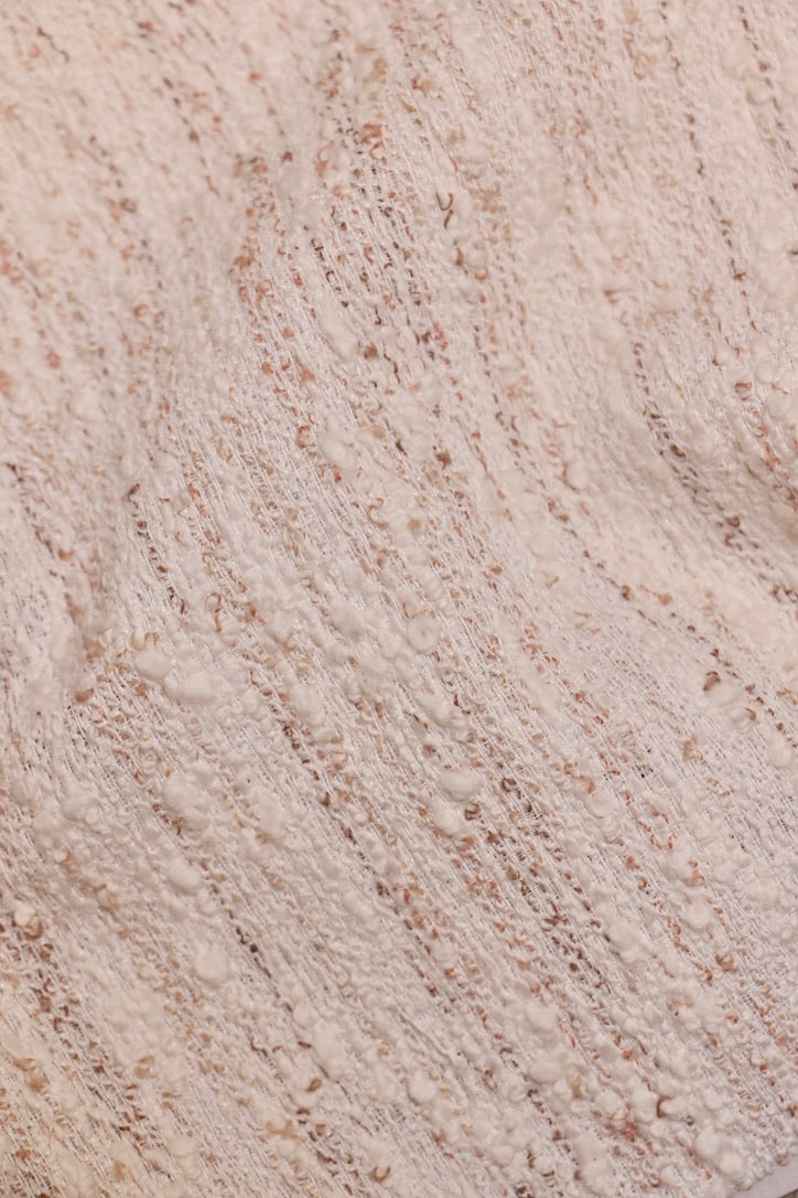 Rose Beige – Blush Wool-Touch Sheer Curtain Fabric