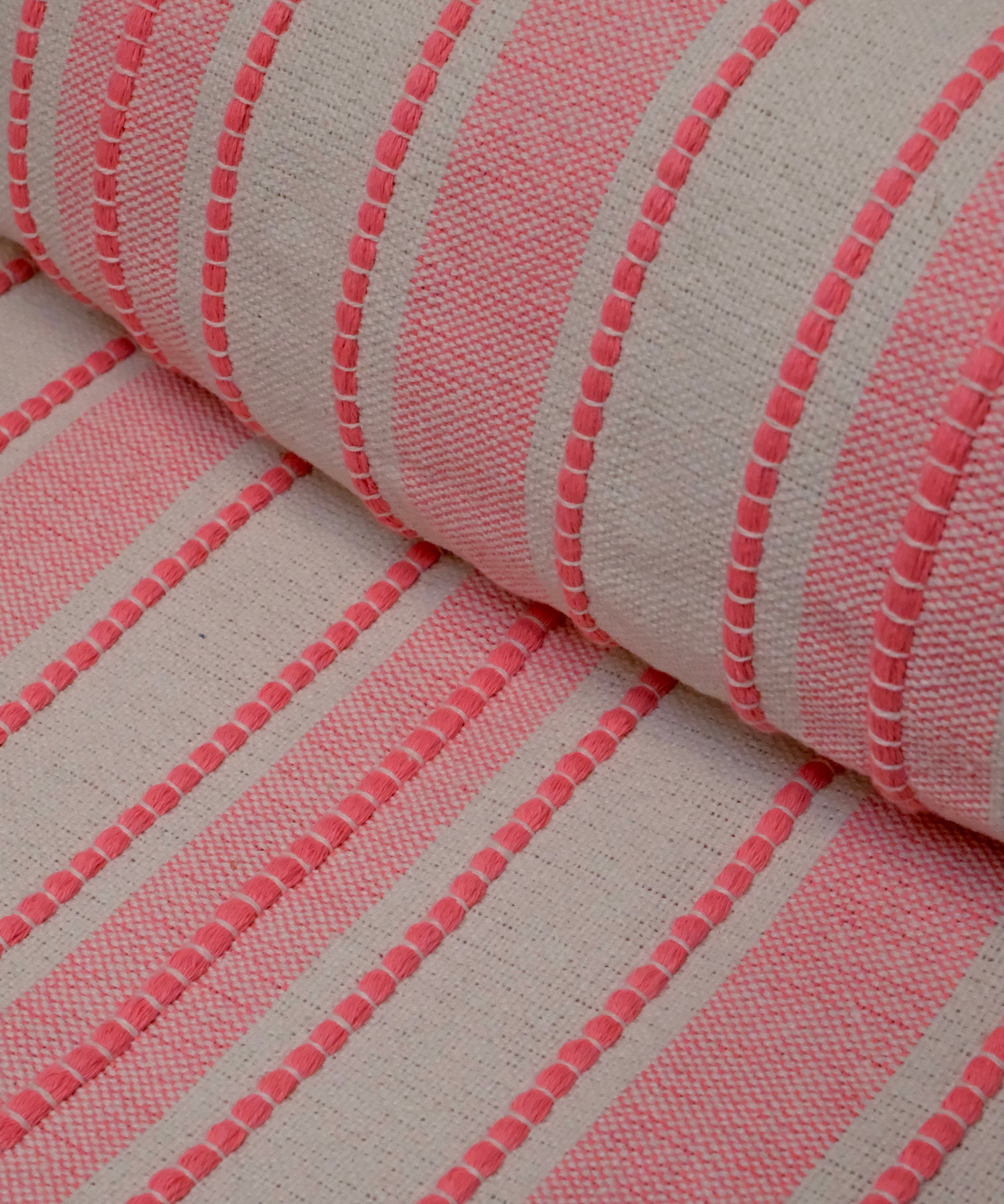 Snuggle Stripe Collection Embroidered Fabric