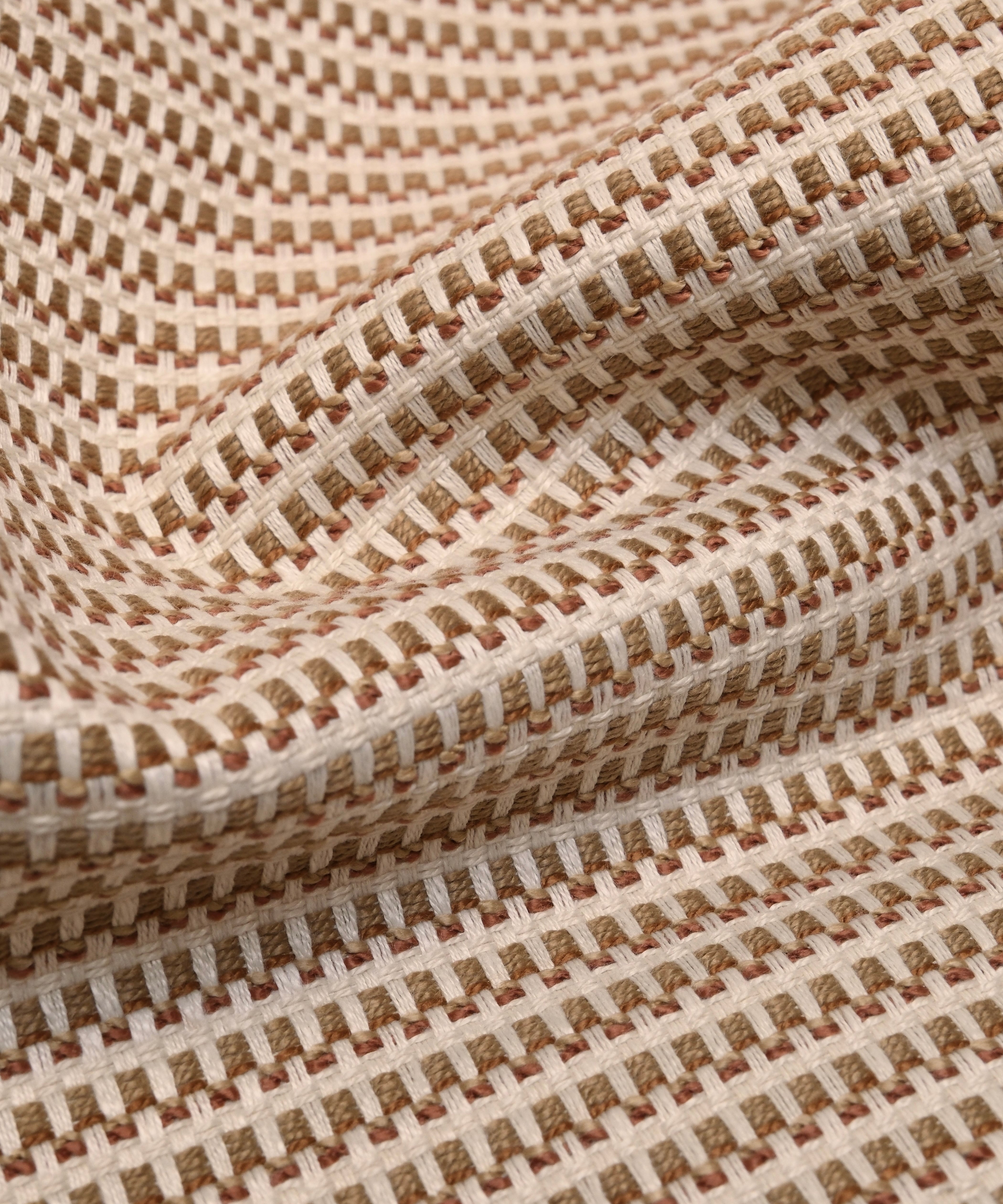 Aria Woven Stripe Curtain Fabric Collection