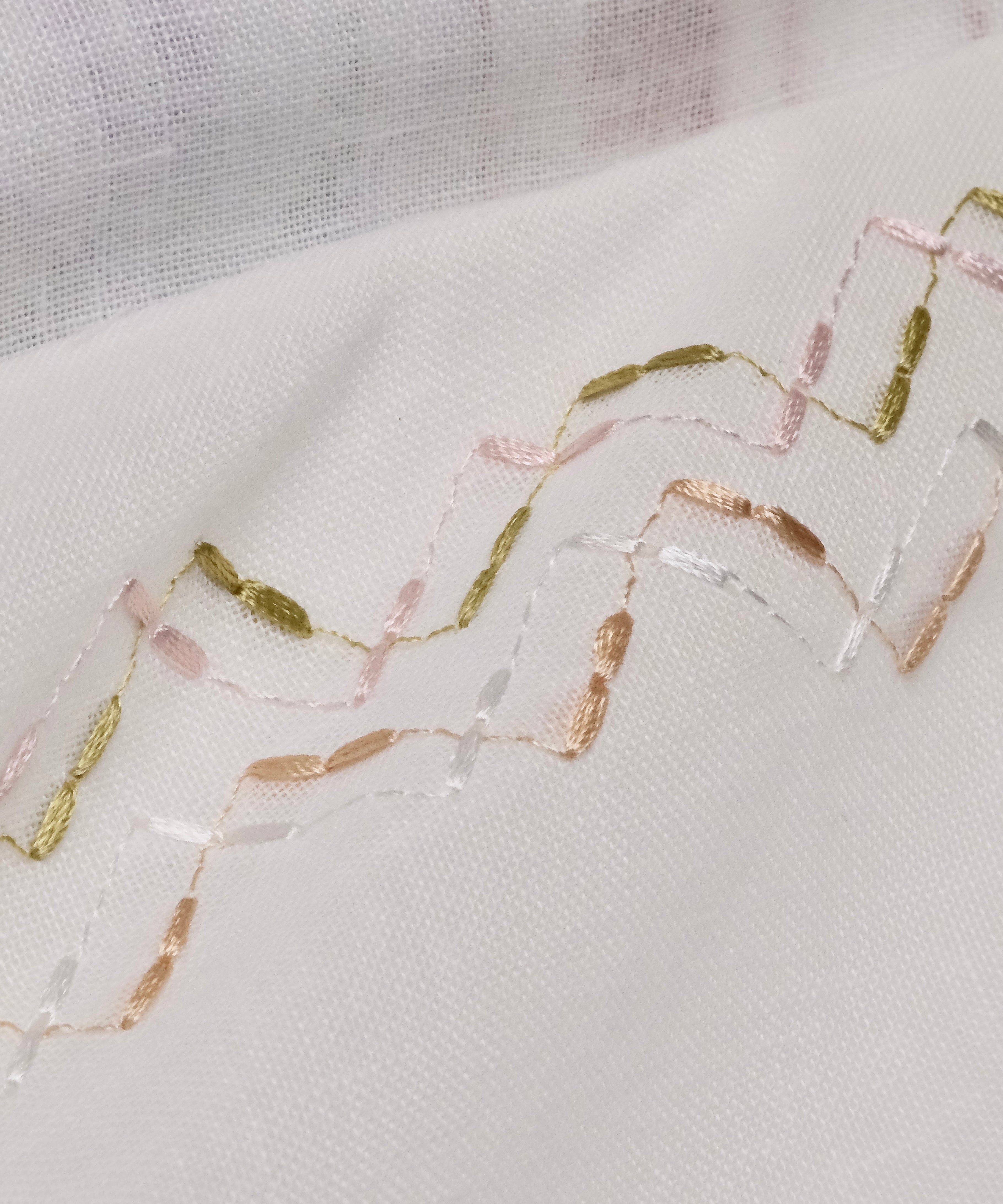 Wynora Embroidered Border Sheer Fabric