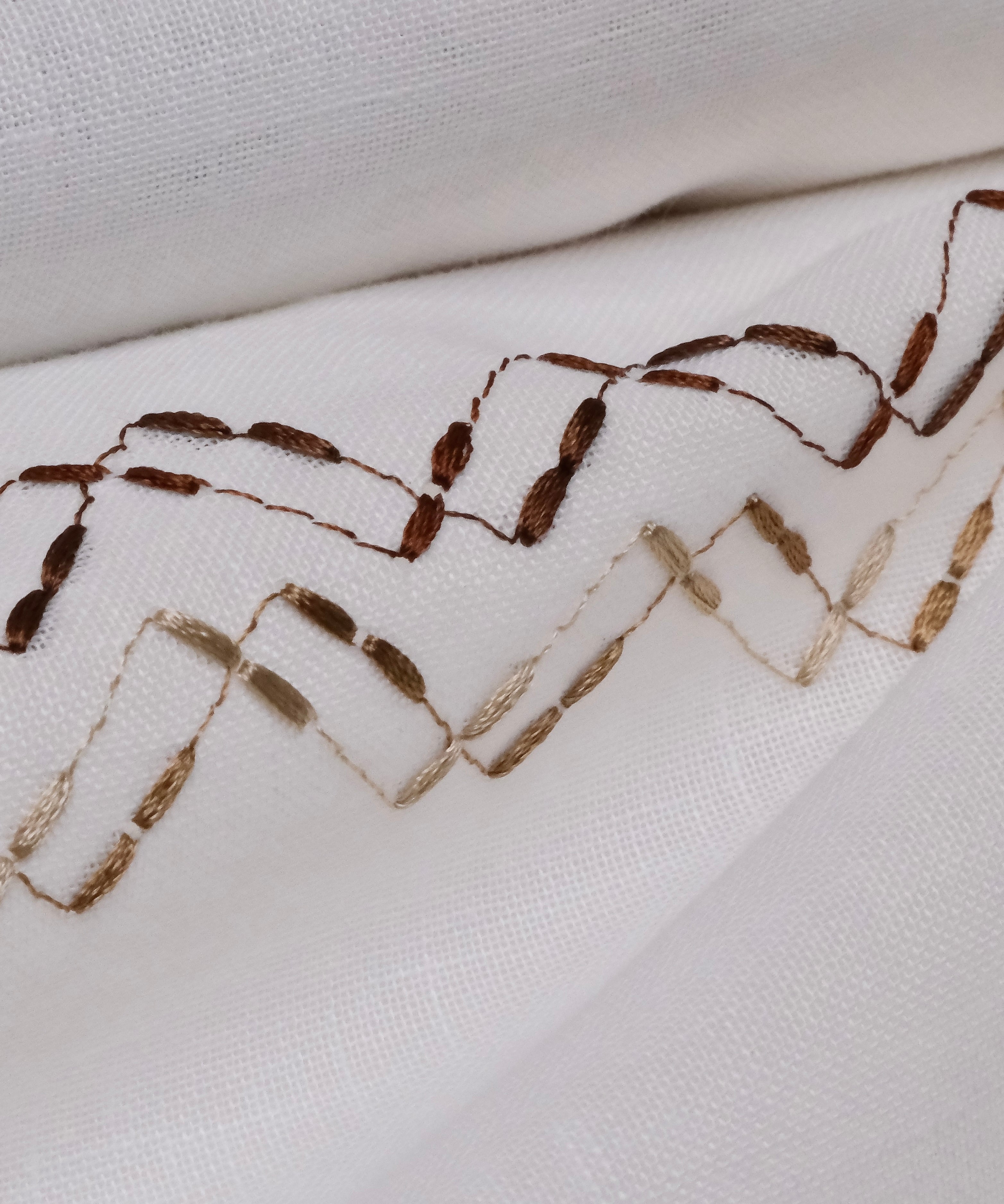 Wynora Embroidered Border Sheer Fabric