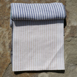 Beige & White Stripe 100% Linen
