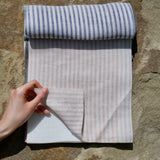 Beige & White Stripe 100% Linen