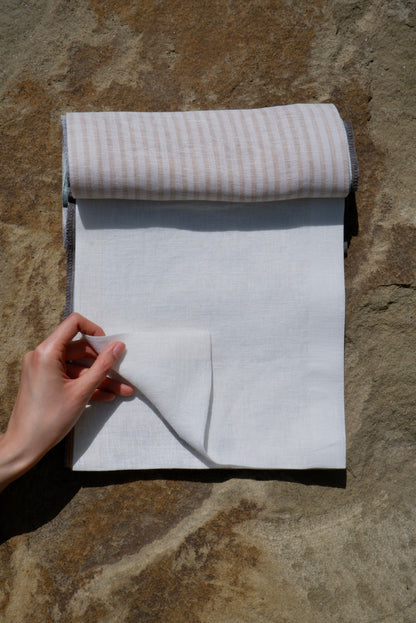 Soft White – Woven 100% Linen Curtain Fabric, 280cm Width