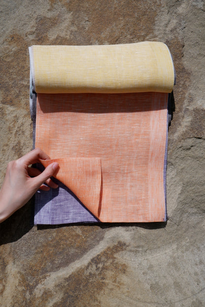 Coral Orange – Woven 100% Linen Curtain Fabric, 280cm Width