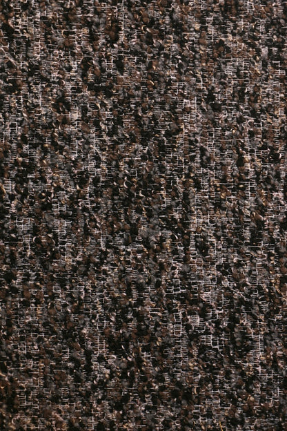 Mocha Wool – Deep Brown Wool-Look Sheer Curtain Fabric