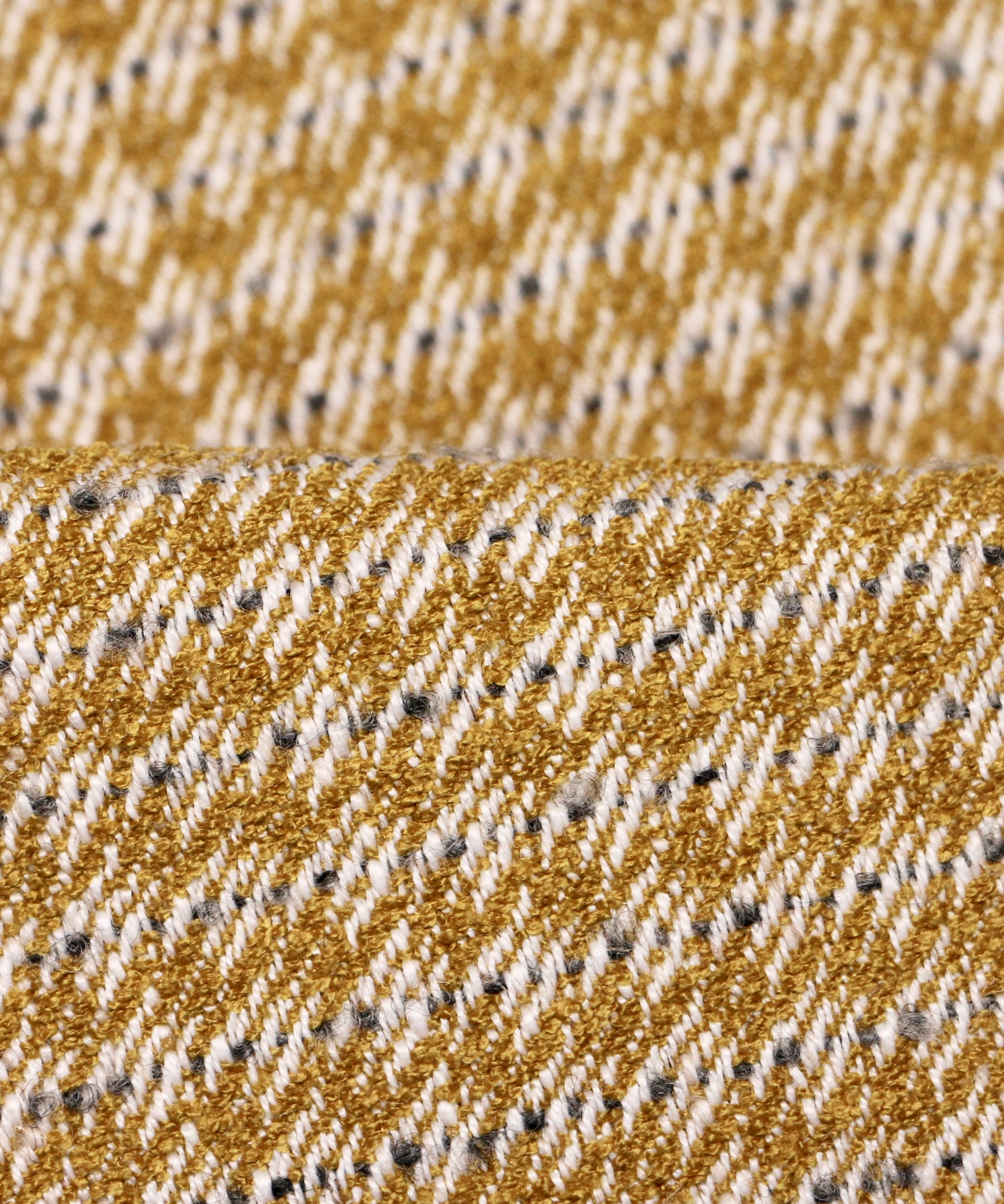 Tessura Houndstooth Ochre – Wool Linen Curtain Fabric