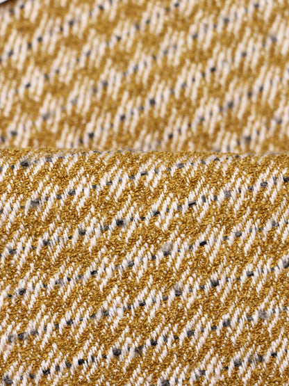Tessura Houndstooth Ochre – Wool Linen Curtain Fabric