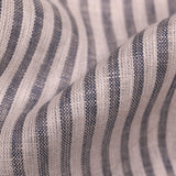 Blue & White Stripe – Woven 100% Linen Curtain Fabric, 140cm Width