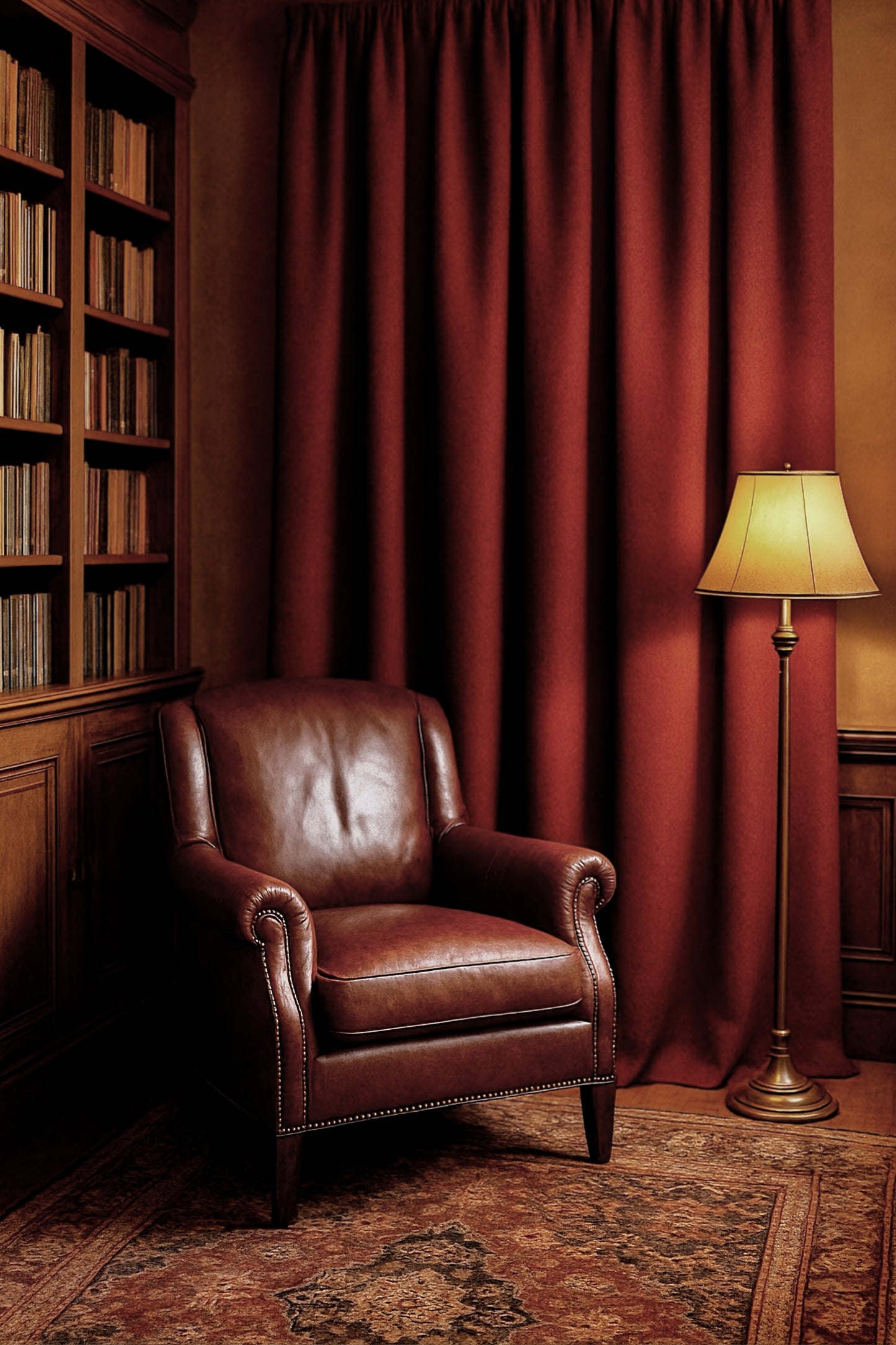 Roselle™ Crimson Wool Curtain