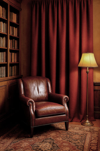Roselle™ Crimson Wool Curtain