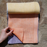 Coral Orange 100% Linen – Free Sample